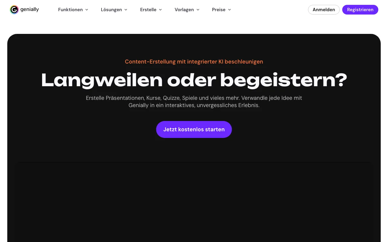 Genially homepage on Sep 19, 2026