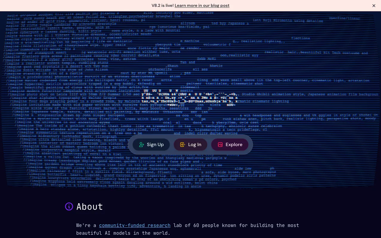 Midjourney homepage on Sep 19, 2026
