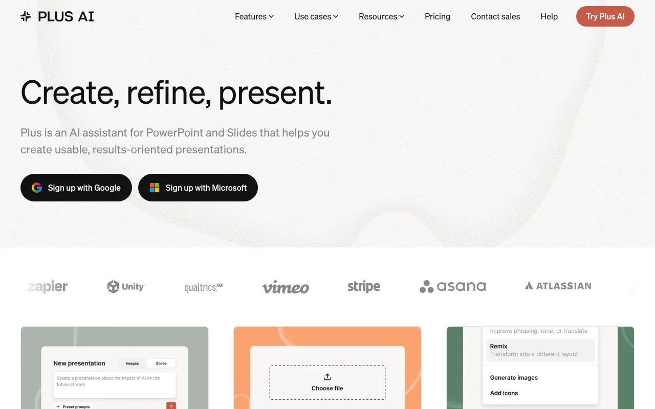 Plus AI homepage on Sep 19, 2026