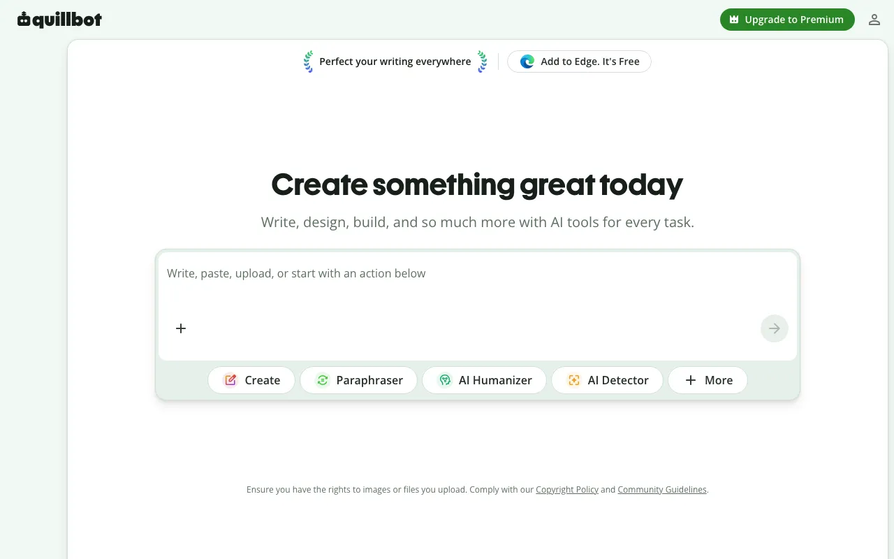 QuillBot homepage on Sep 19, 2026