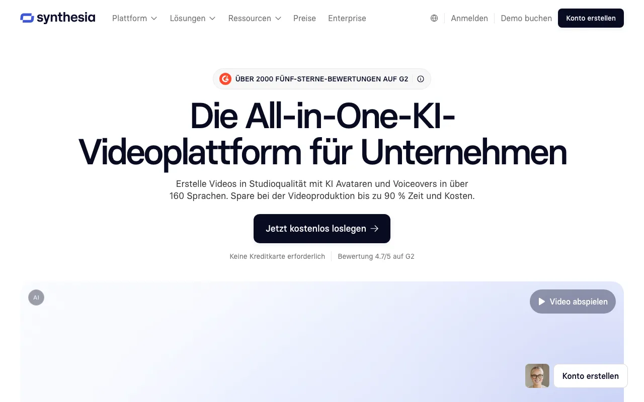 Synthesia homepage on Sep 19, 2026